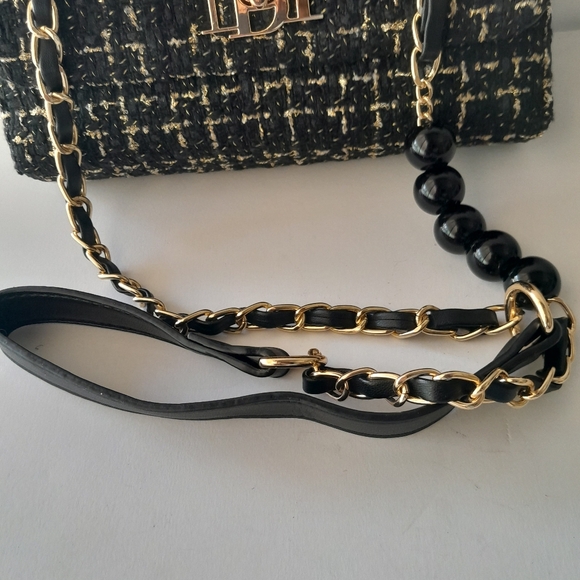 Badgley Mischka Boucle Tweed Shoulder Bag with Braided Chain - Picture 11 of 14